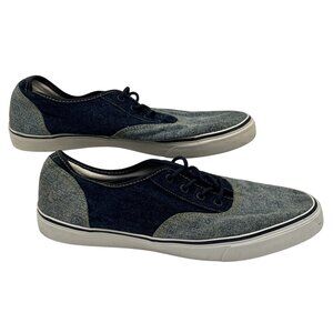 Mens Divided Denim Canvas Lace-Up Sneakers Navy & Light Wash Size 10.5 Shoes